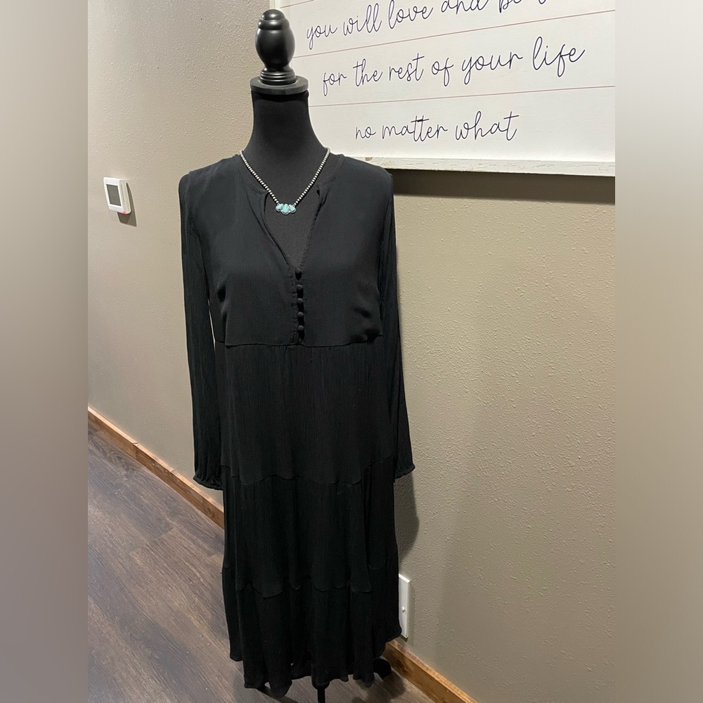 Loft Black Dress long sleeve -Size Small - Picture 2 of 11